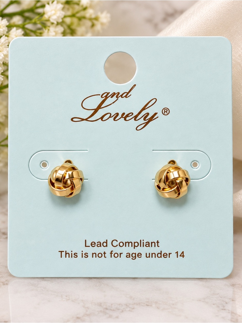 Gold Knot Stud Earrings